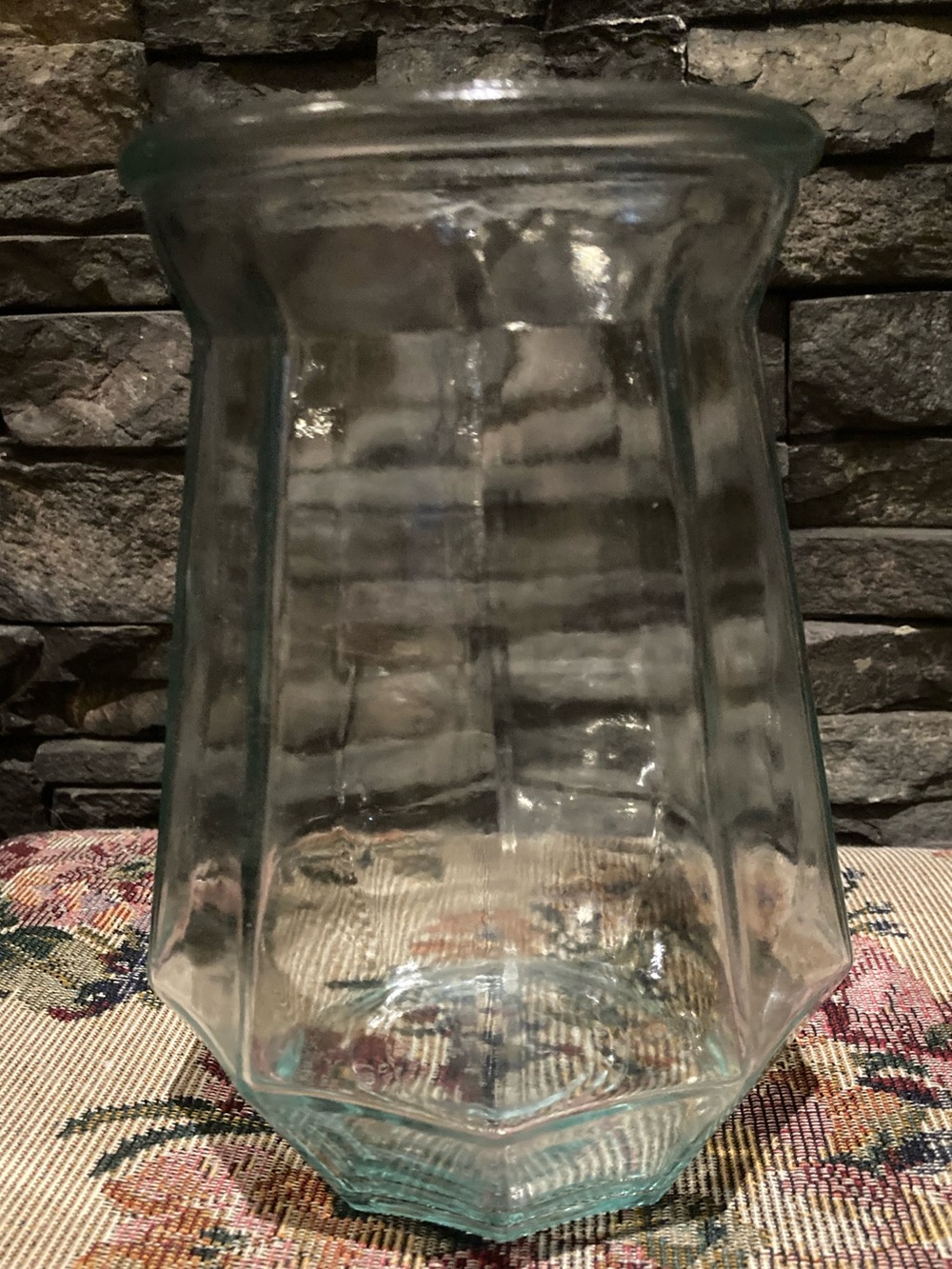 Clear Paneled Glass Vase